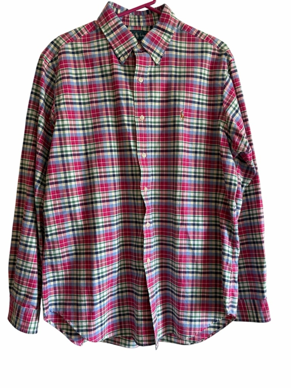 Polo by Ralph Lauren Pink and Green Plaid Button-Down Shirt